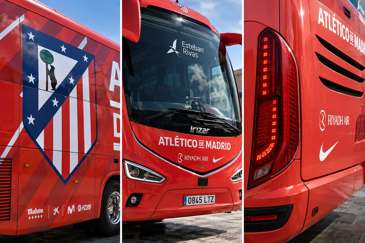 Autobús del Atlético de Madrid rotulado