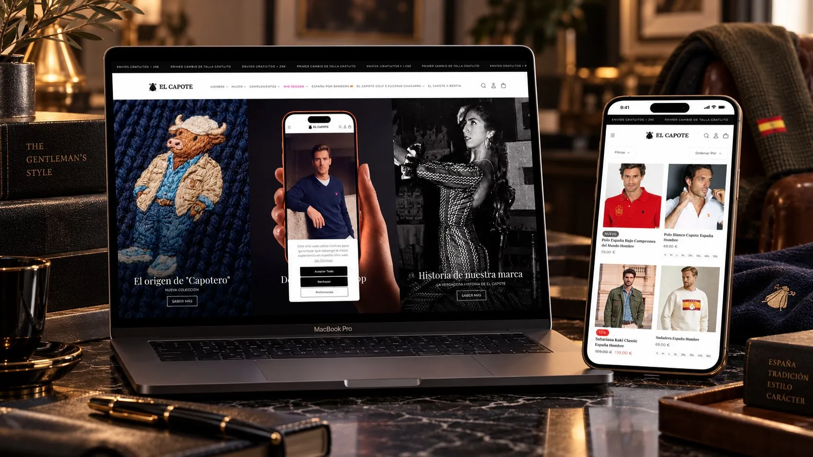 Web de El Capote en portátil y móvil